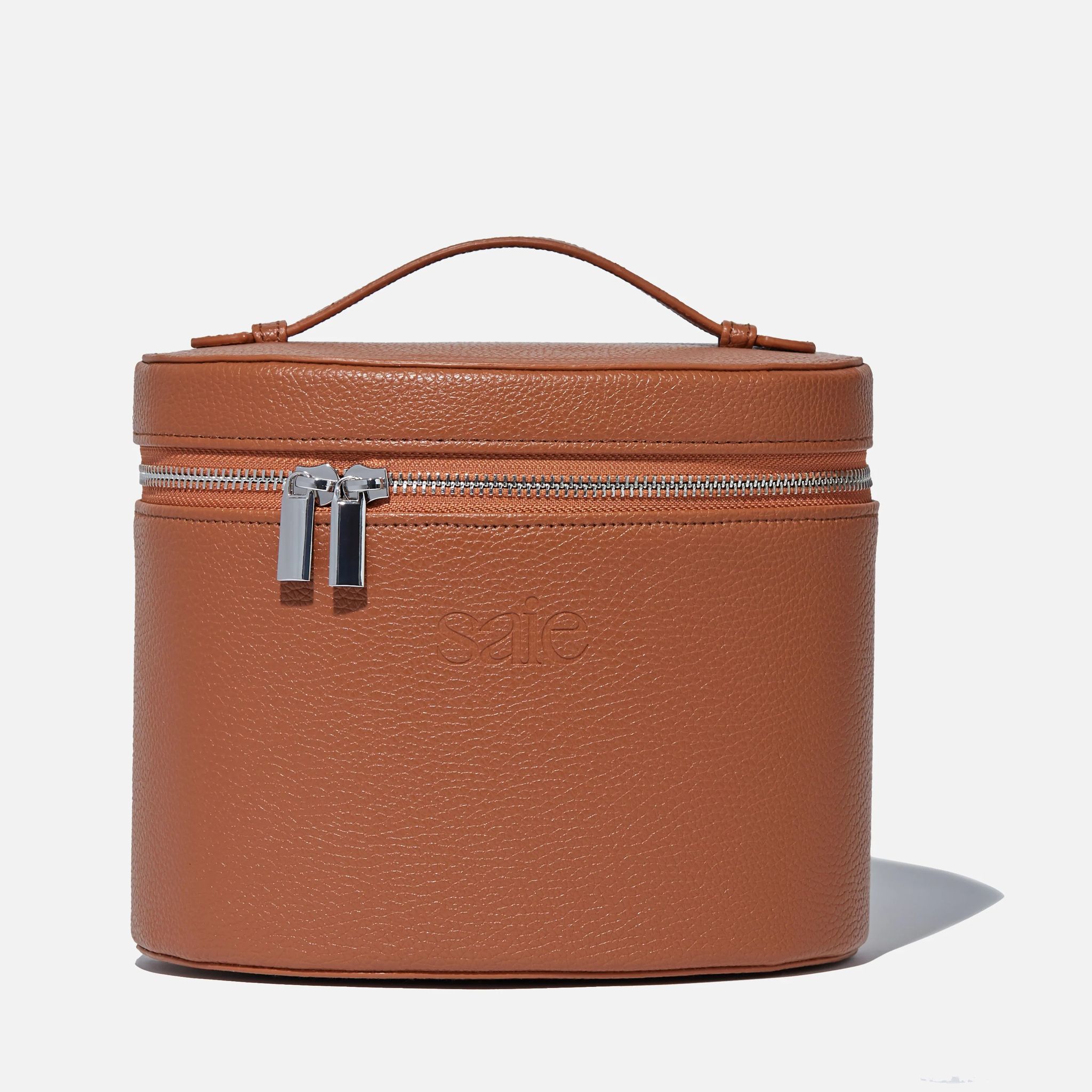 Saie Makeup Case Caramel Brown Empty